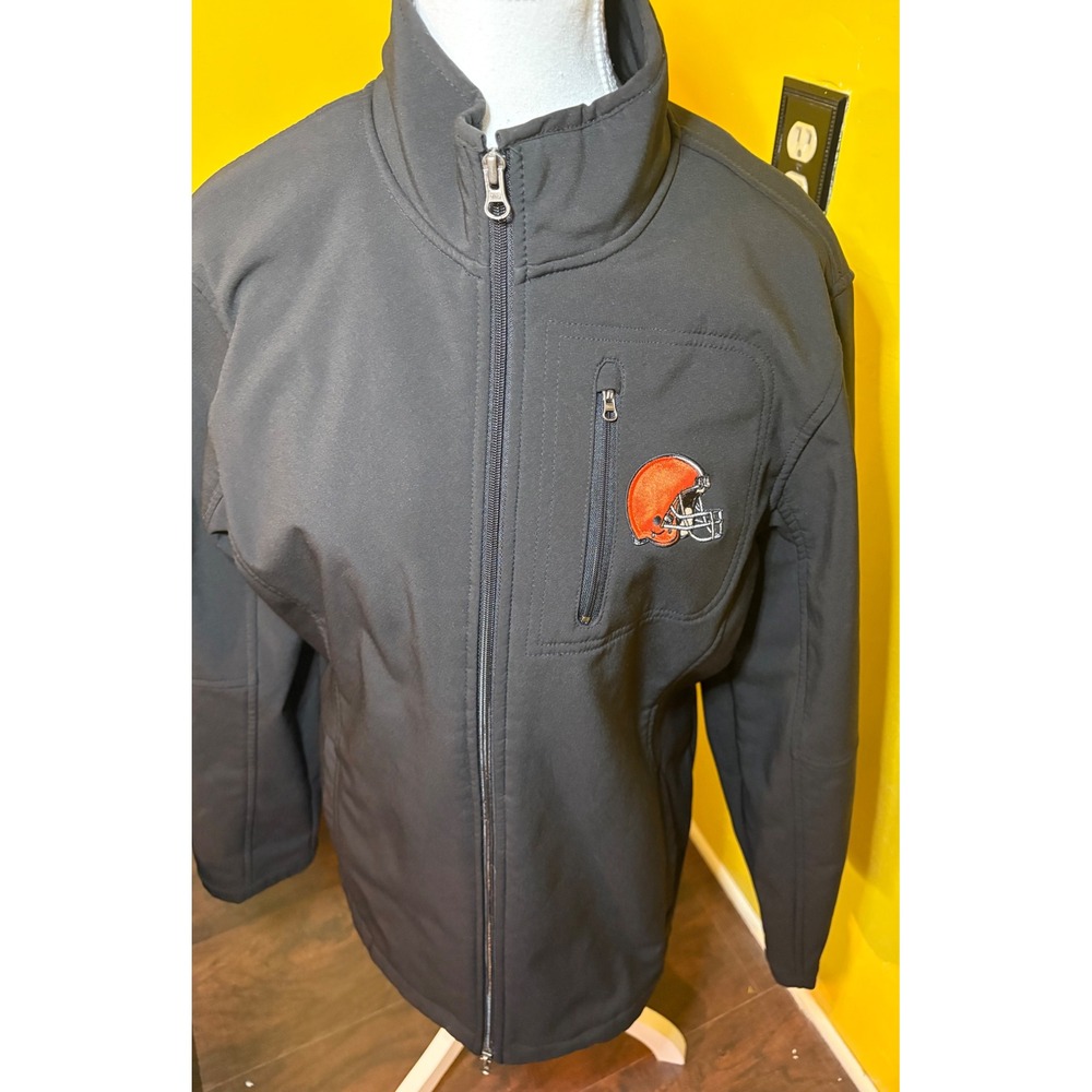 G-III Cleveland Browns Women's Large Softshell Jacket Black Full Zip NFL